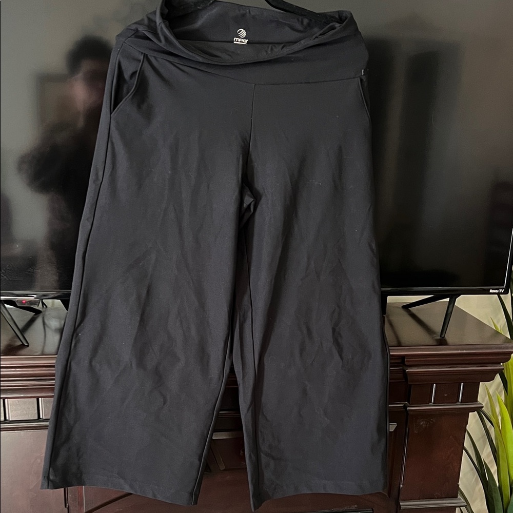 Black Wide-Leg Pants MPG Sport Lg